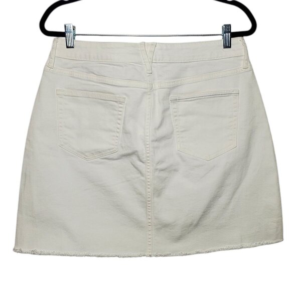 NWT Vineyard Vines Denim Skirt Women's 10 White Solid Raw-Hem Jeans Casual - Picture 5 of 7